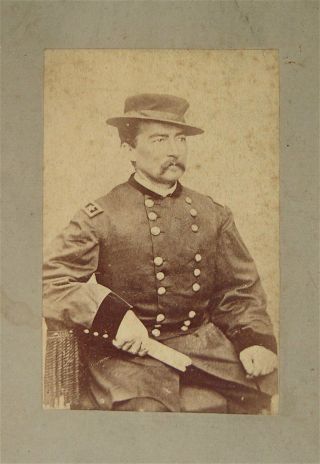 1860s Cdv Photo Of Civil War Union General Phil Sheridan On Cabinet Card Mount