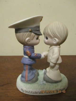 2011 Precious Moments Marine & Man " My Gratitude Will Forever Be Yours " Figurine