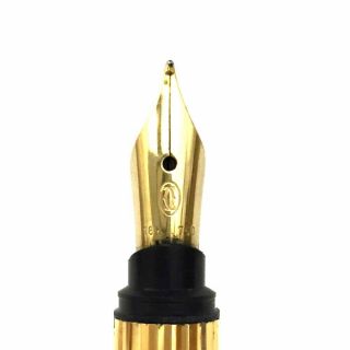 100 Authentic Cartier Fountain Pen Gold Tone / eGAH 7