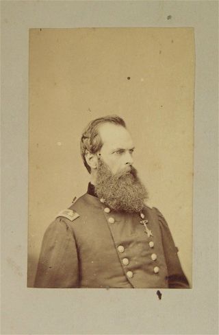 1860s Cdv Photograph Of Civil War Union General John Geary On Cabinet Card Mount