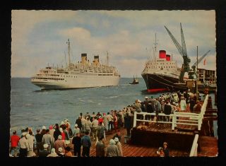 1950s Ms Italia Ts Hanseatic Steubenhoeft Ocean Liners Ships Cuxhaven Germany Pc