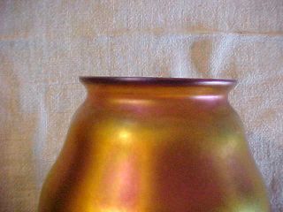 Steuben Aureen Tiffany Favrile Gold Iridescent Art Glass Lamp Shade 2 - 1/4 