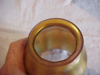 Steuben Aureen Tiffany Favrile Gold Iridescent Art Glass Lamp Shade 2 - 1/4 