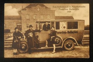 1929 Künstlerfamilie Pomröno Bellachini Magician? Magic Old Truck Lübeck Germany