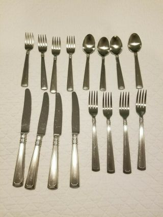 Longaberger Woven Traditions 16 Piece Stainless Flatware Silverware Set