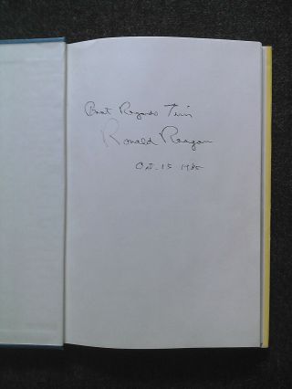 RONALD REAGAN Signed book 1985 The Reagan Wit inscribed Senator letter Idaho 2