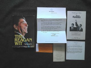 RONALD REAGAN Signed book 1985 The Reagan Wit inscribed Senator letter Idaho 4