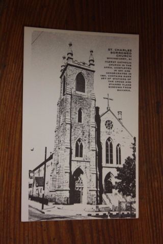 Vintage Postcard St.  Charles Borromeo Church,  Woonsocket,  R.  I.
