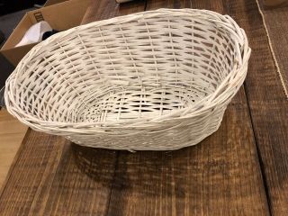 White Wicker Basket - Approx 16”x8”