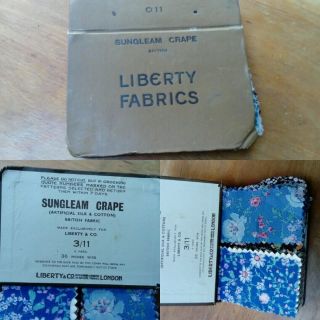 Vintage Liberty Fabrics Sample Book Sungleam Crape Liberty Of London