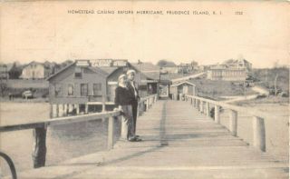 1940 Homestead Casino Before Hurricane Prudence Island Ri Post Card
