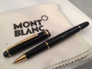 Montblanc Classique Meisterstuck Rollerball Black W/ Gold Trim 163 12890