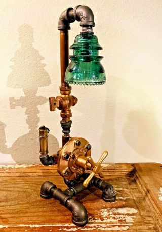 Steampunk Lamp Parts,  Everything Is,  Antique Brass Pressure Valve Gauge