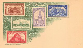 1901 Buffalo Ny Pan - American Expo Postage Stamps " The Rarest One " Postcard