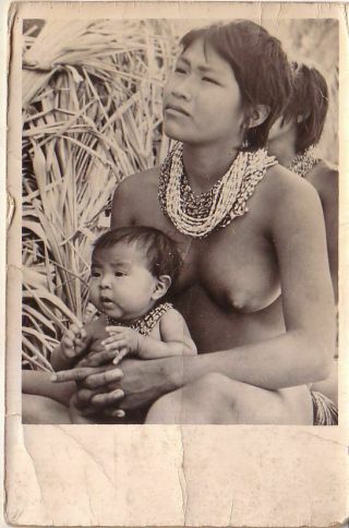 Venezuela - 1957 India Panare Con Niño Real Photo Postcard