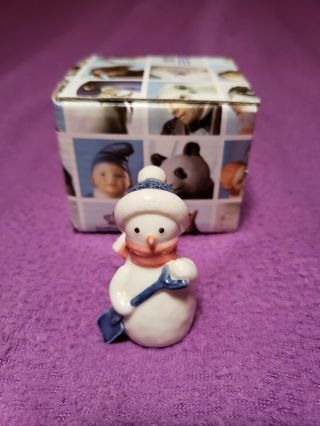 Royal Copenhagen Porcelain Figurines Snow Family Snowman Child With Shovel Rc770