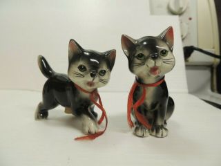 Set Of Cute Vtg Kitten Cat Salt Pepper Shakers Ceramic Japan Ex.  Cond Whimsical