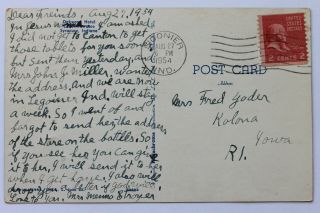 Postcard OAKWOOD HOTEL,  LAKE WAWASEE,  SYRACUSE,  INDIANA,  1954 2