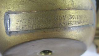 RARE Antique HITCHCOCK Clockwork Mechanical Kerosene Oil Lamp 1800 ' s patent 8