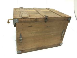 Vintage Collapsible Wood Crate Storage Bin Box Coffee Table Folding Trunk Wooden