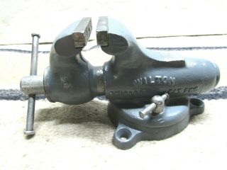 Early Wilton Baby Bullet 2 " Vise With Swivel Base No Date Stamp On The Key