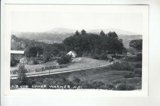 Real Photo Postcard Covered Bridge & Train Tracks Lower Warner Nh