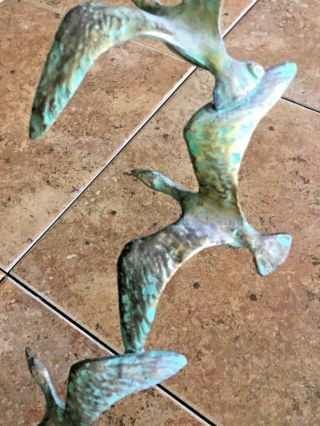 BIJAN Brass Flight of Birds Sculpture on Stone Base 10” x 13” Vintage 4