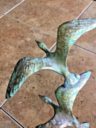BIJAN Brass Flight of Birds Sculpture on Stone Base 10” x 13” Vintage 5
