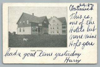 Park House Hotel Matunuck Beach Ri Rhode Island—south Kingston—antique Udb 1906