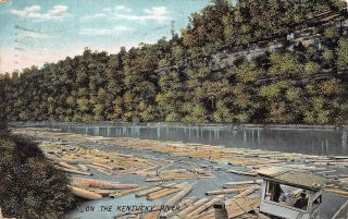 Q22 - 9304,  On The Kentucky River,  1908 Postmarked.  Postcard.