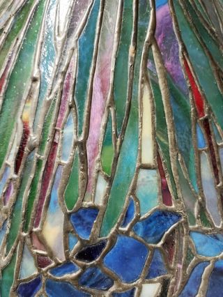 Vintage Tiffany Style Leaded Stained Glass Lamp Shade 20 