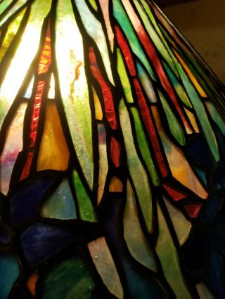 Vintage Tiffany Style Leaded Stained Glass Lamp Shade 20 