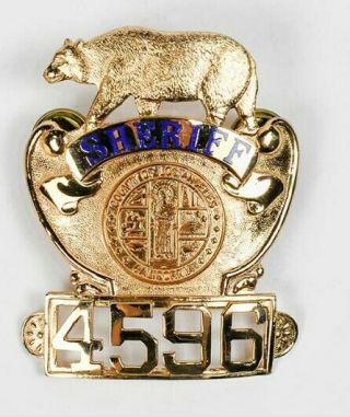 County Of Los Angeles California Sheriff Badge 1930s 1940s Entenmann - Rovin Rare