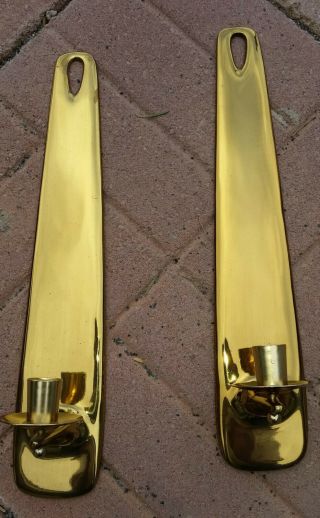 Pair Mid Century Modern Brass Candle Sconces Ben Seibel Jenfred Ware For Raymor