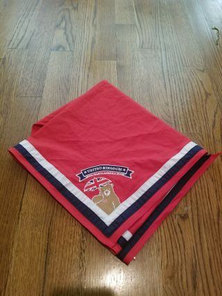 Rare Red British Contingent Neckerchief For The 24thworld Scout Jamboree