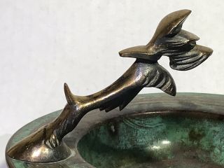 Carl Sorensen Bronze Statue Scotty Dog Pouncing Frog Sitting Bowl 7 - 7/8” Dia 2