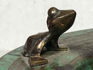 Carl Sorensen Bronze Statue Scotty Dog Pouncing Frog Sitting Bowl 7 - 7/8” Dia 4