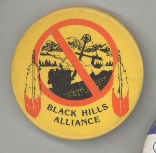 Black Hills Alliance Native American Protest Political Pin Button Pinback Indian