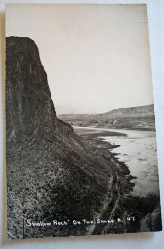 Vintage 1900s Swollow Rock On The Snake Near Asotin? Washington R P Post Card