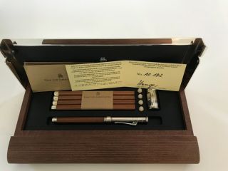 Graf Von Faber - Castell Pencil Set,  Cedar Wood,  Platinum Trim,  Brown.