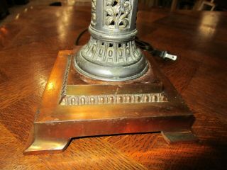 ANTIQUE SIGNED E MILLER LAMP BASE WITH NEW/OLD STOCK SHADE 3