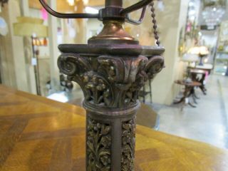 ANTIQUE SIGNED E MILLER LAMP BASE WITH NEW/OLD STOCK SHADE 5