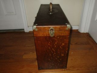 Antique H.  Gerstner & Sons 11 Drawer Large Oak Wood Machinist Tool Chest Box 3