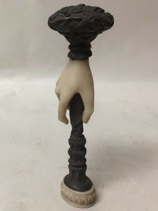 Unusual Antique Wax Seal Stamp Figural Hand
