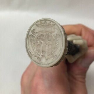 Unusual Antique Wax Seal Stamp Figural Hand 5