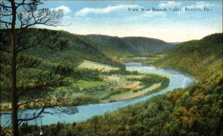 West Branch Valley Renovo Pennsylvania Pa Vintage 1950s Postcard