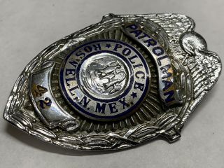 Obsolete 1940 ' s Roswell Mexico Police Badge Hallmarked LA Stamp and Staty Co 2