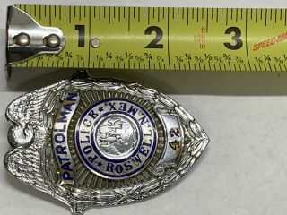 Obsolete 1940 ' s Roswell Mexico Police Badge Hallmarked LA Stamp and Staty Co 7