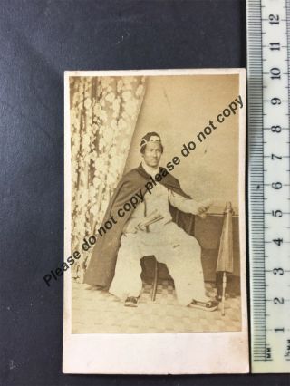 Victorian Cdv Photo Oriental Man In Salcombe Perhaps A Sailor From The Port