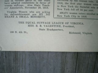 VOTES FOR WOMEN SUFFRAGE VICTORY MAP VIRGINIA CARRIE CATT BROADSIDE 10 X 14 6